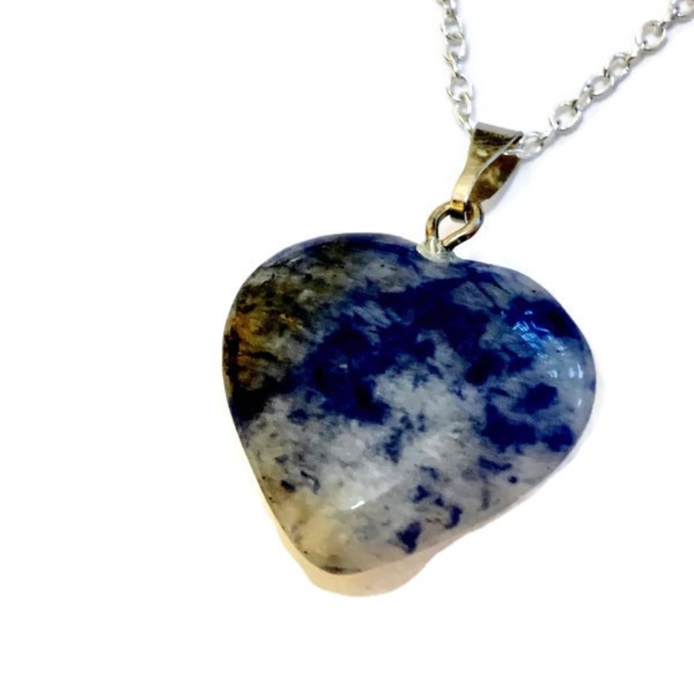 Crystal Sodalite Heart Reiki Necklace